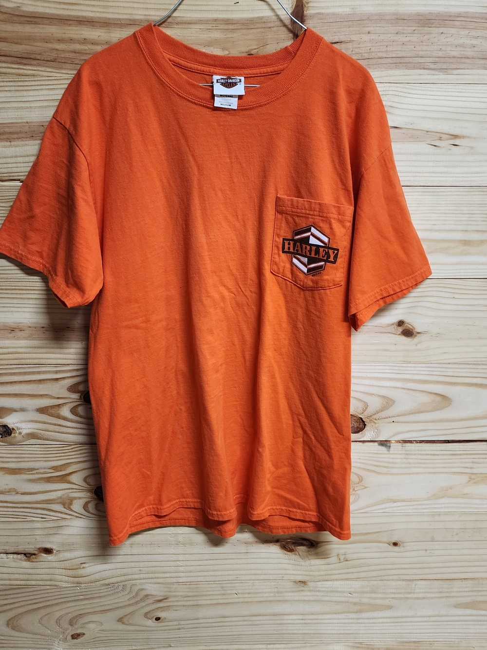 Harley-Davidson Orange Short Sleeve Pocket Tee Size M